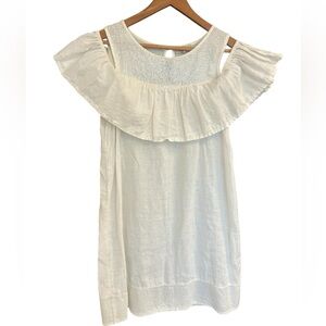 Via Signora S excellent/new condition linen Ruffled Bib Collar sparkle top/boto